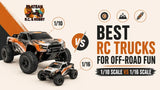 Best RC Trucks for Off-Road Fun: 1/10 Scale RC Trucks vs 1/16 Scale RC Trucks