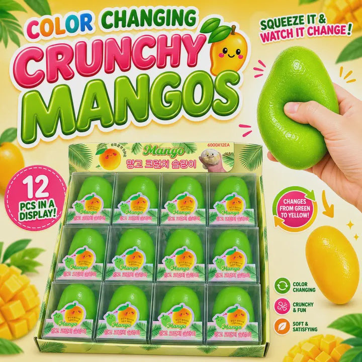 Color Changing Crunchy Mango ASMR Crunch Squishy