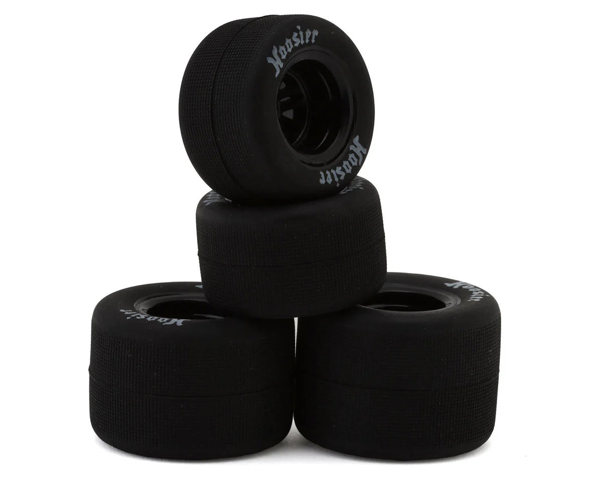 Pre-Mounted 1/18 Super Modified Hoosier Tires (Black) (4) (F/R) (Soft)