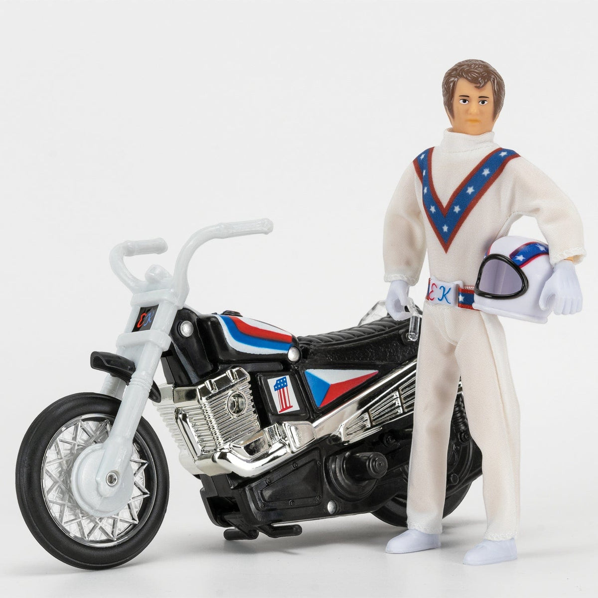 Evel Knievel figure with Trail Bike stunt cycle