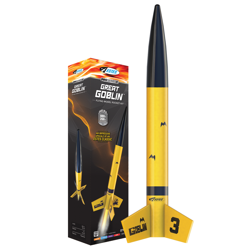 Estes Great Goblin Pro Series II model rocket kit box