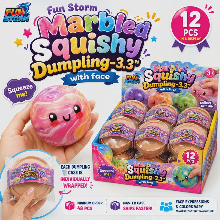 Fun Storm Marbled Squishy Dumpling 3.3 inch