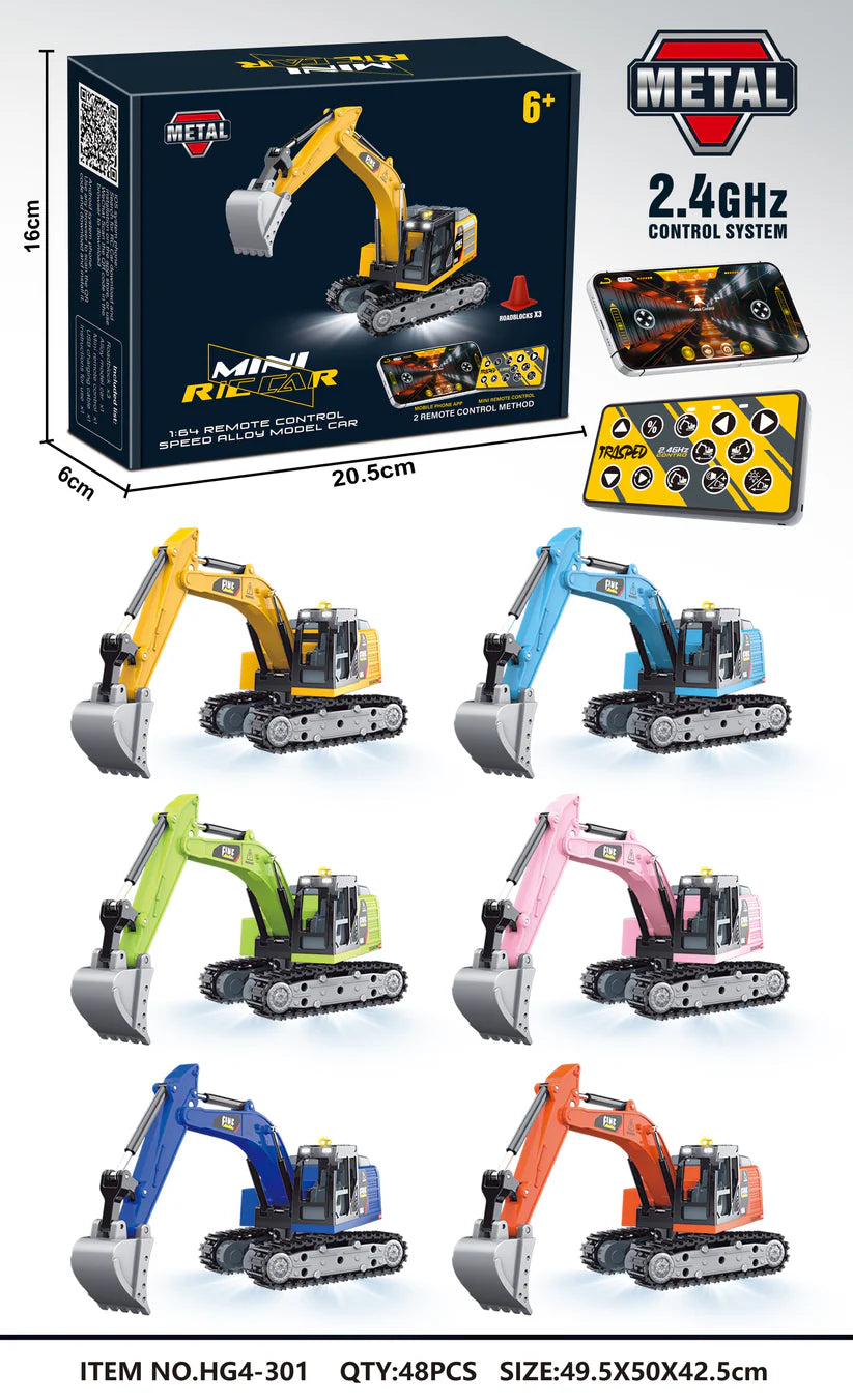 1:64 R/C Mini Excavator with APP Control