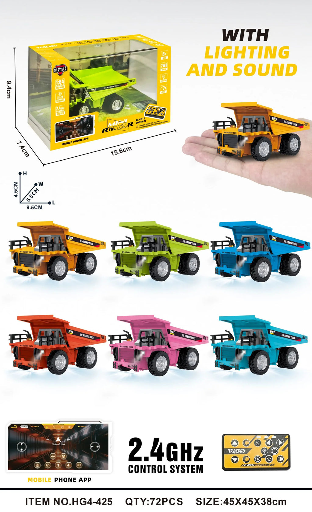 1:64 R/C Micro Dump Truck