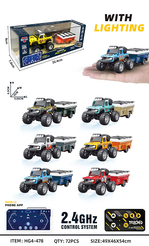 1/64 R/C Jeep and Trailer with APP Control
