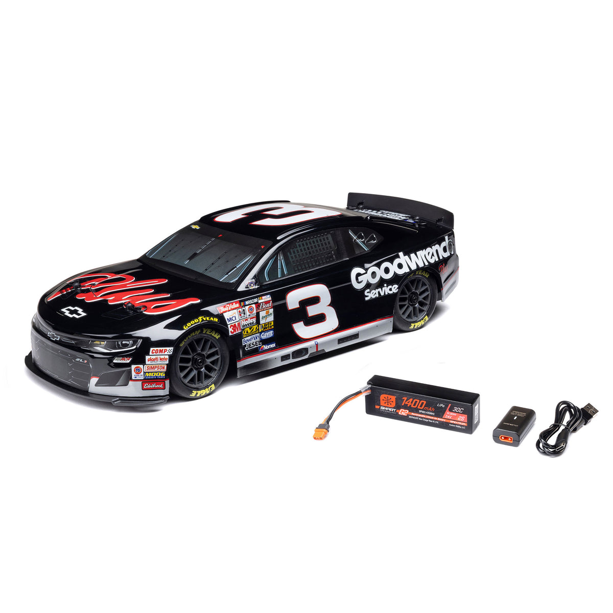 Losi 1/12 NASCAR No. 3 GM Goodwrench Chevrolet ZL1 RTR