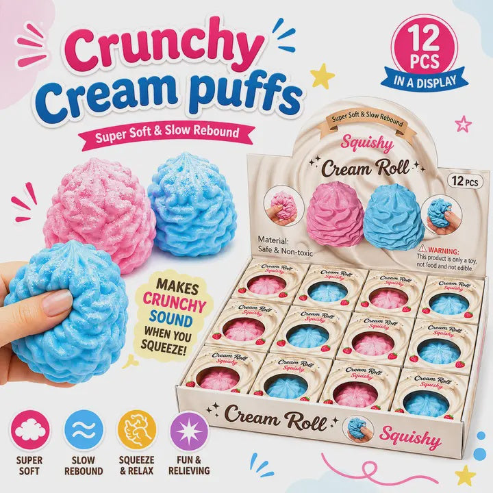 Crunchy Cream Puffs ASMR Crunch Squishy